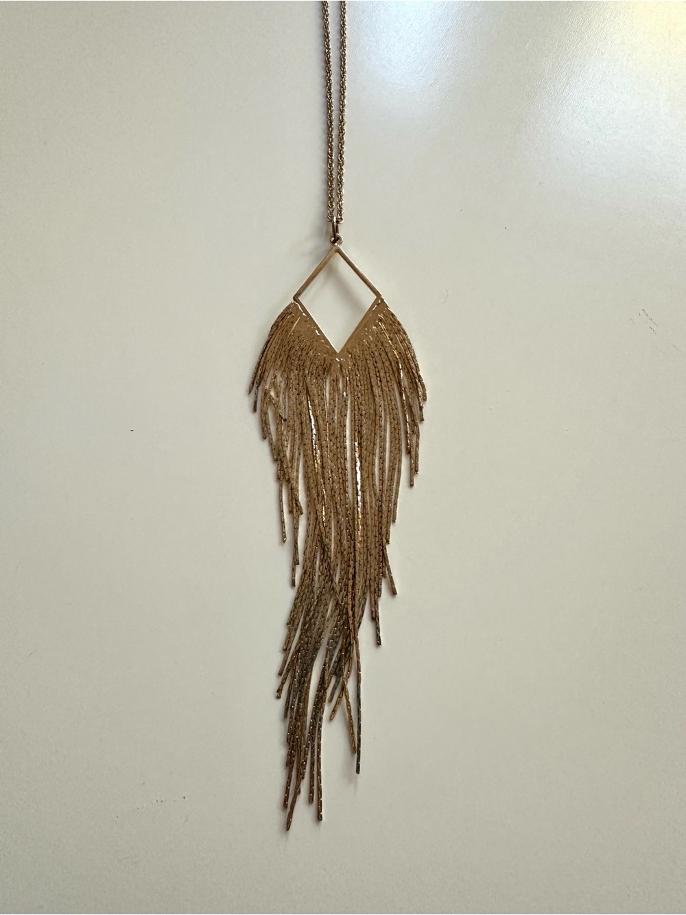 Banana Republic Gold Fringe Tassel Statement Pendant Necklace - Picture 3 of 6